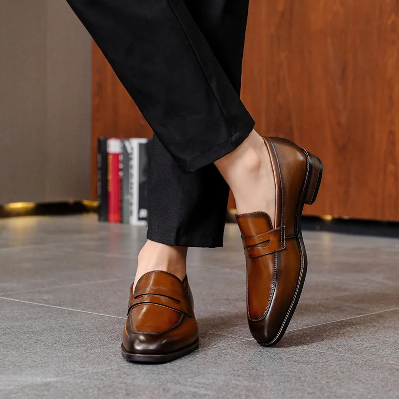 Help Dress Shoes Men Low Top Black-16