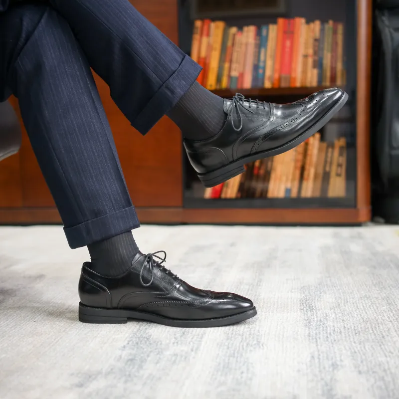 Help Dress Shoes Men Low Top Black, Brown-5