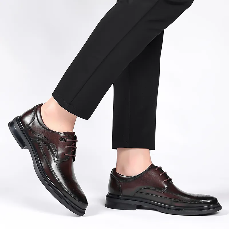 Help Dress Shoes Men Low Top Black, Brown-3