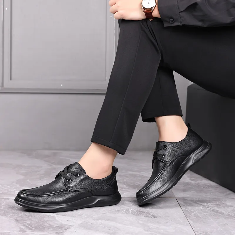 Help Men's Casual Shoes Men Low Top Black/Brown-6