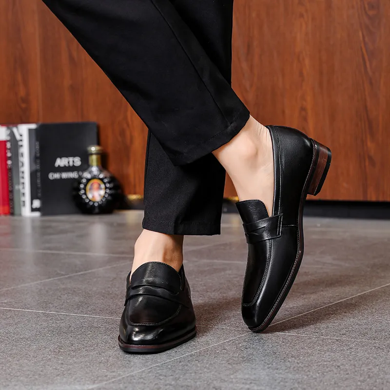 Help Dress Shoes Men Low Top Black-6