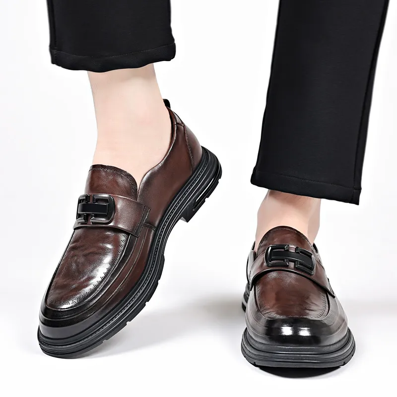 Help Dress Shoes Men Mid Top Black, Brown-16