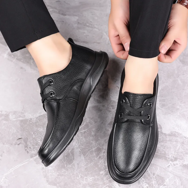 Help Men's Casual Shoes Men Low Top Black/Brown-3