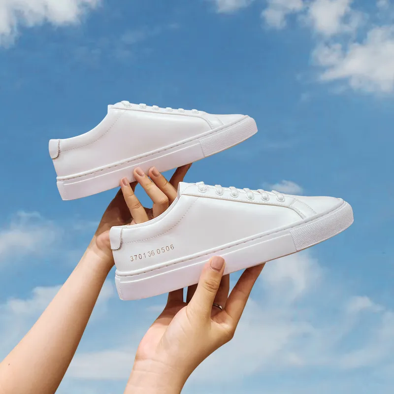 Help Small White Shoes Durable Breathable Low Top Skateboard Shoes 3cm Women's White-2