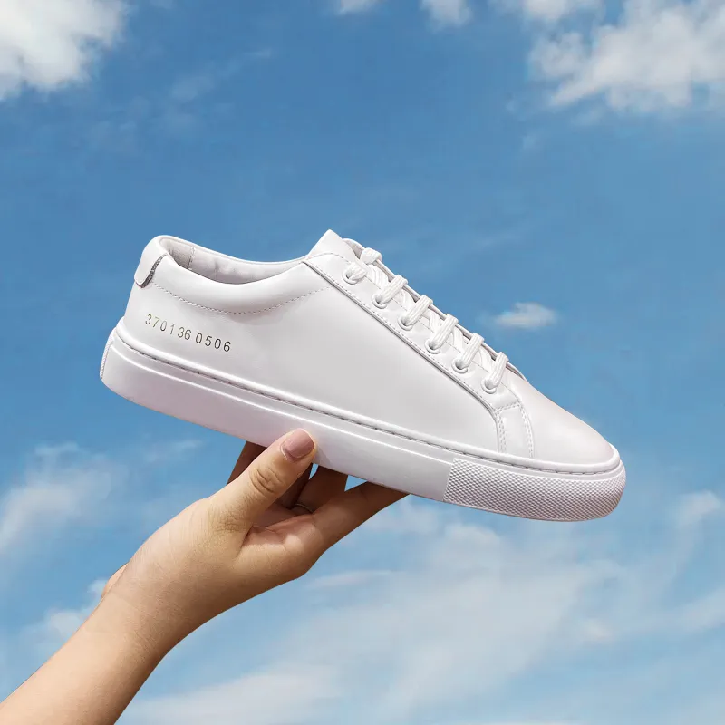 Help Small White Shoes Durable Breathable Low Top Skateboard Shoes 3cm Women's White-1
