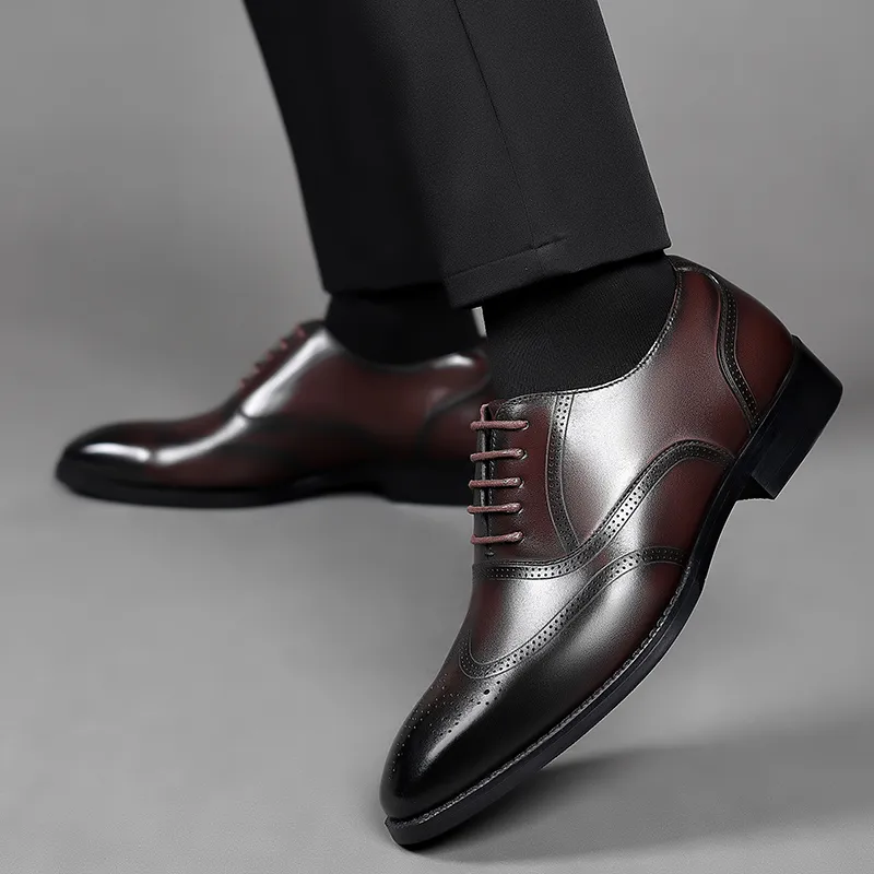 Help Dress Shoes Men Low Top Black, Brown-4