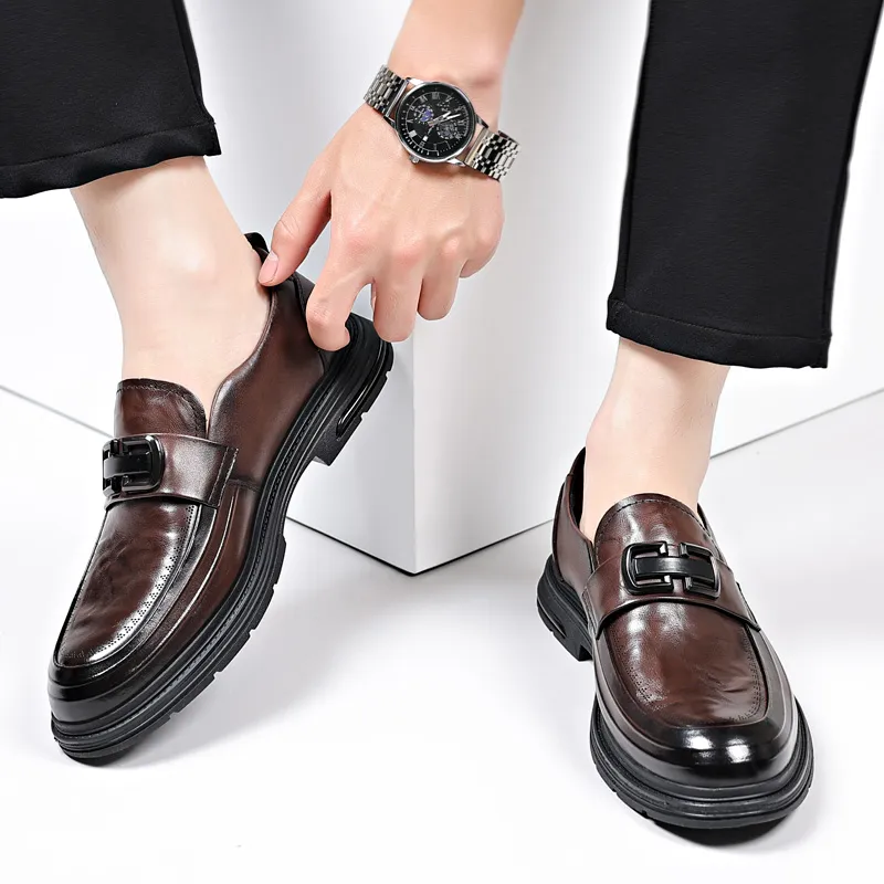 Help Dress Shoes Men Mid Top Black, Brown-13