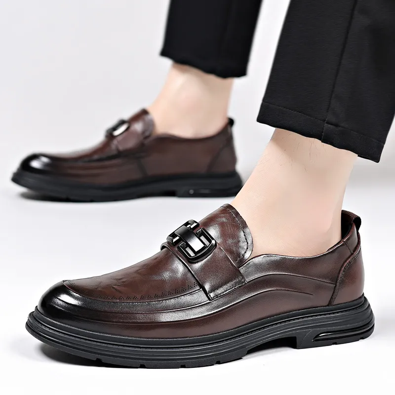 Help Dress Shoes Men Mid Top Black, Brown-14