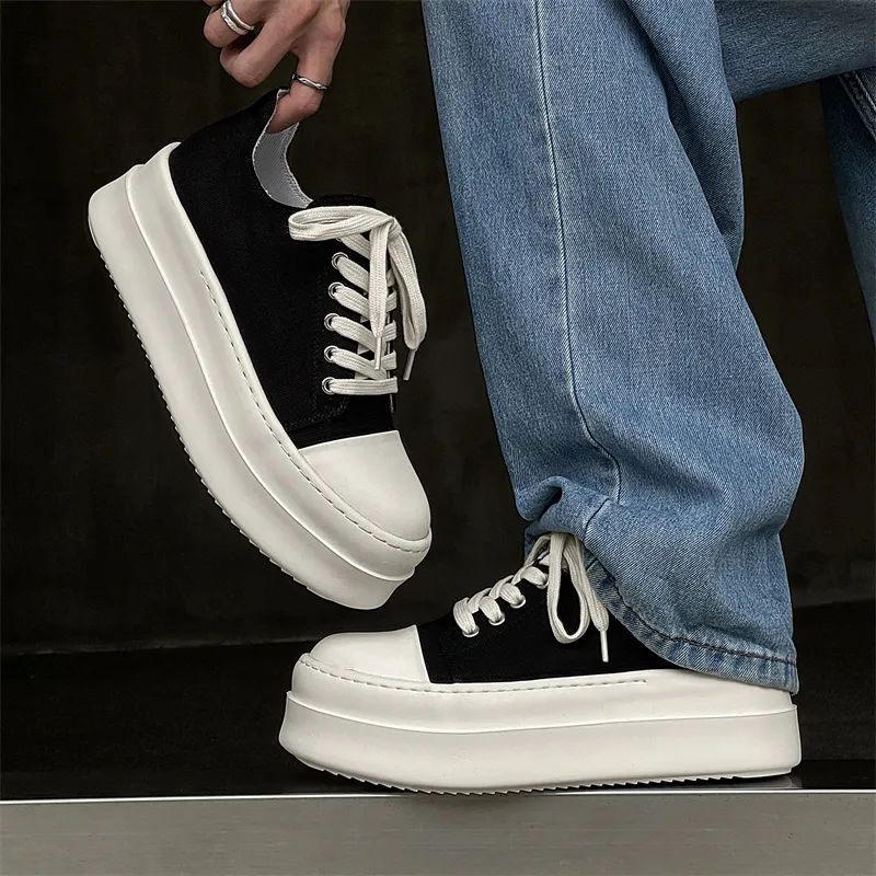 Dounkol Get Cool Height Increasing Abrasion Resistant Low Top Casual Shoes Men's Black-3