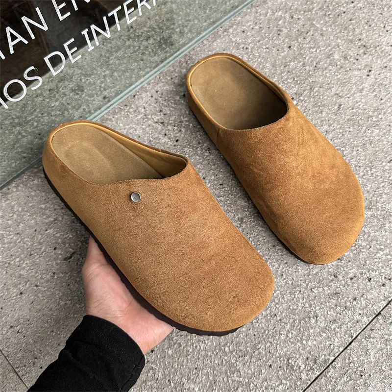 Dounkol Rubber Sole Stud Quiet Closed Toe Slippers Unisex-11