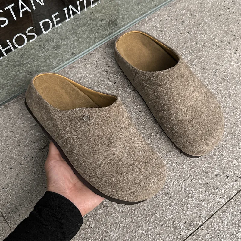 Dounkol Rubber Sole Stud Quiet Closed Toe Slippers Unisex-6