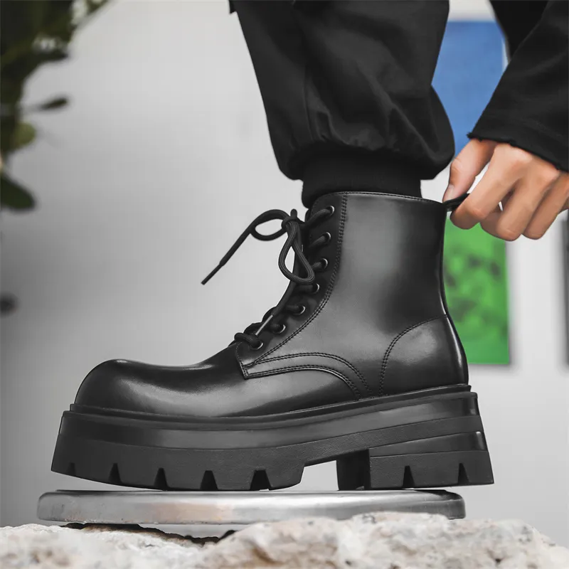 Dounkol Smart And Cool Ankle Length Martin Boot 6cm Unisex Black-4