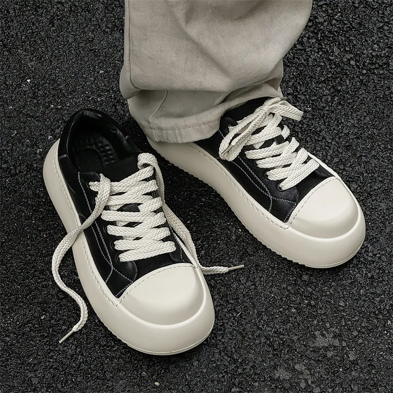 Dounkol Smart And Cool Height Increasing Lightweight Low-Top Skateboard Shoes Men's Black-3