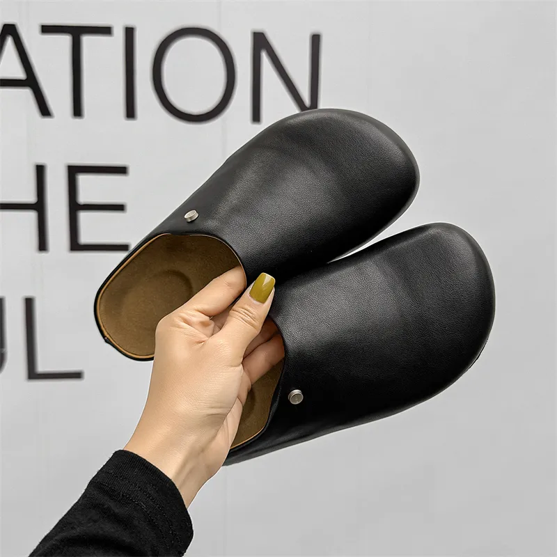 Dounkol Rubber Sole Stud Quiet Closed Toe Slippers Unisex-19