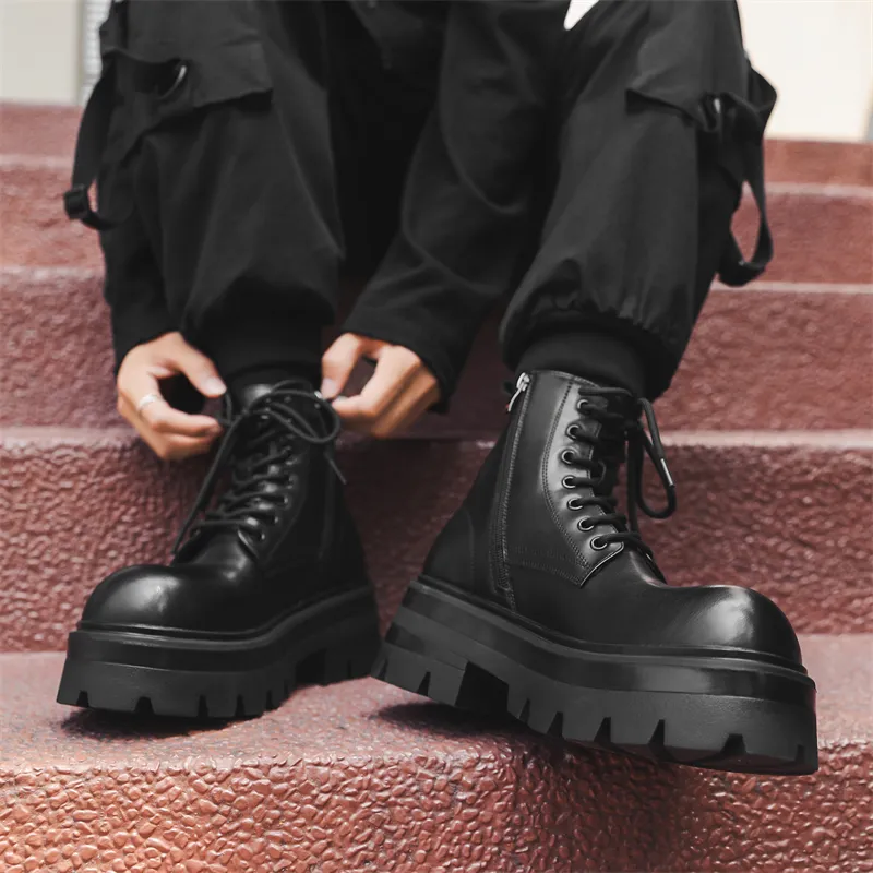 Dounkol Smart And Cool Ankle Length Martin Boot 6cm Unisex Black-5