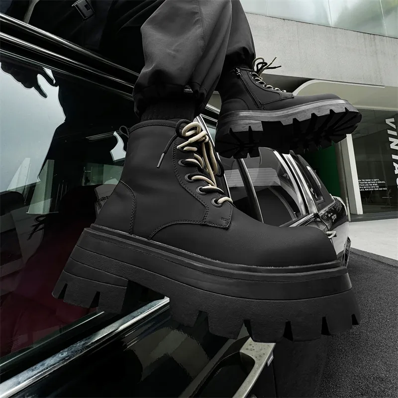 Dounkol Smart And Cool Ankle-Length Martin Boot 6cm Unisex Black-3