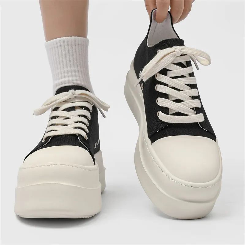Dounkol Low Top Skateboard Shoes Men's Black-4