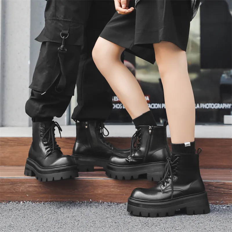Dounkol Smart And Cool Ankle Length Martin Boot 6cm Unisex Black-1