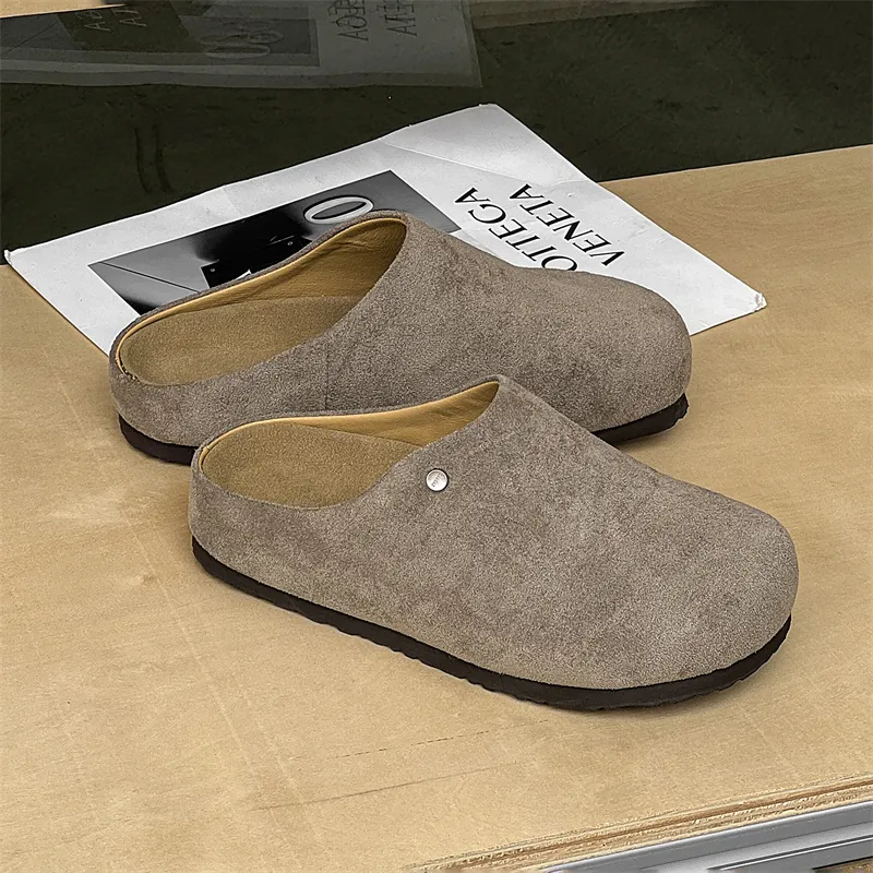 Dounkol Rubber Sole Stud Quiet Closed Toe Slippers Unisex-3