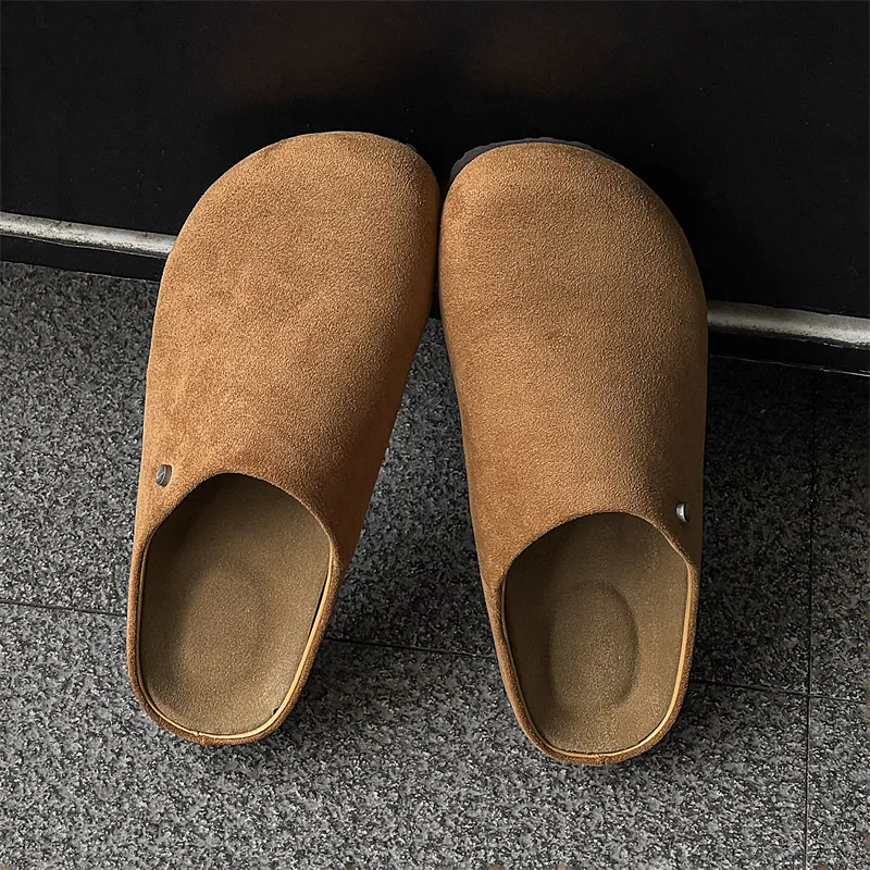 Dounkol Rubber Sole Stud Quiet Closed Toe Slippers Unisex-10