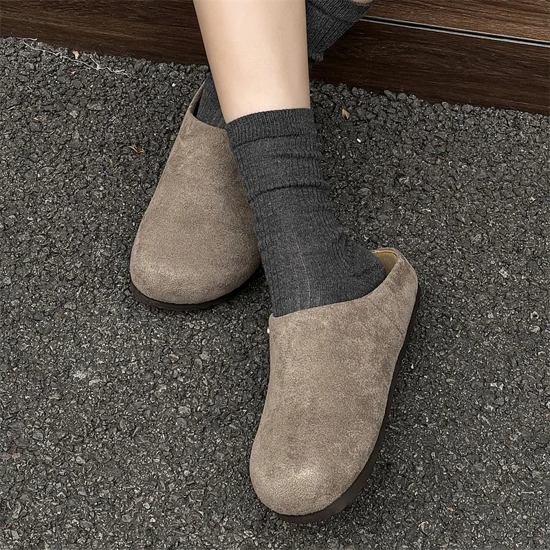 Dounkol Rubber Sole Stud Quiet Closed Toe Slippers Unisex-2