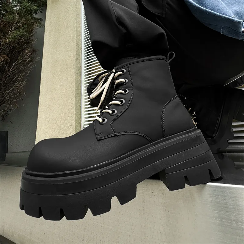 Dounkol Smart And Cool Ankle-Length Martin Boot 6cm Unisex Black-4