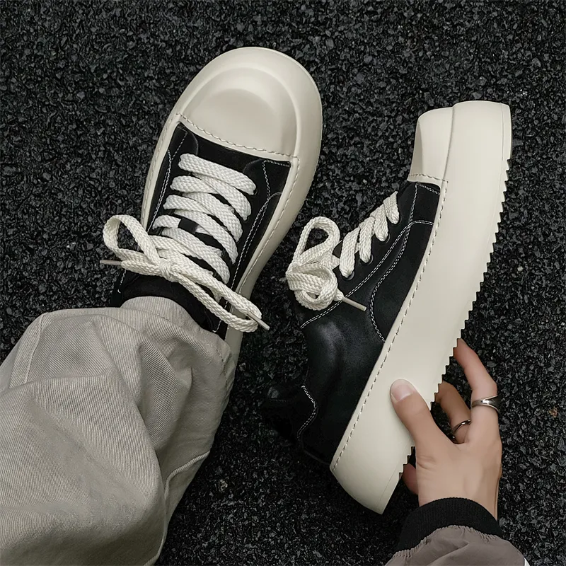 Dounkol Smart And Cool Height Increasing Lightweight Low-Top Skateboard Shoes Men's Black-2