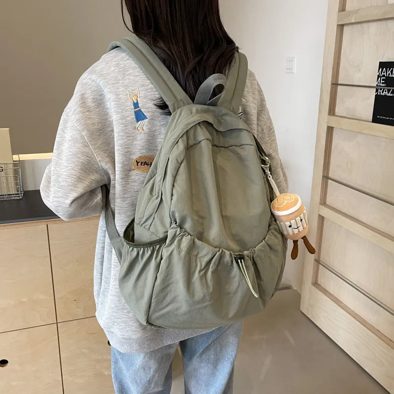 GEERDUN Nylon Fabric Backpack Unisex Multicolor-3