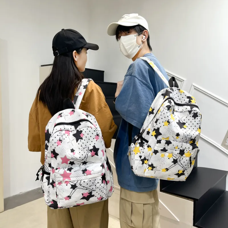 GEERDUN Nylon Backpack Unisex Pink/Yellow/Green/Blue/Black-3