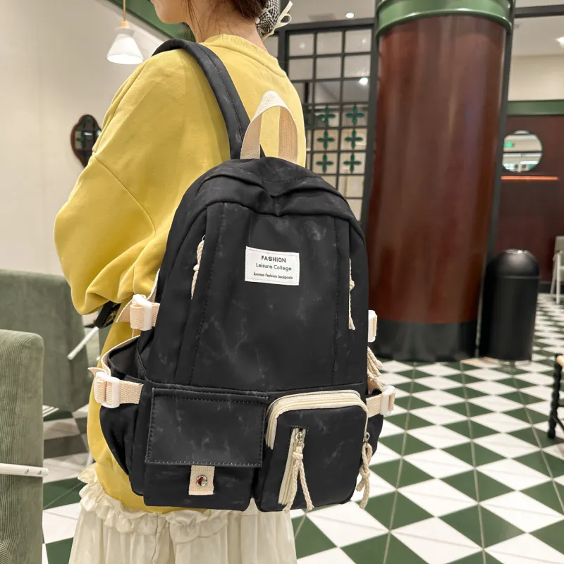 GEERDUN Nylon Backpack Unisex Multicolor-5