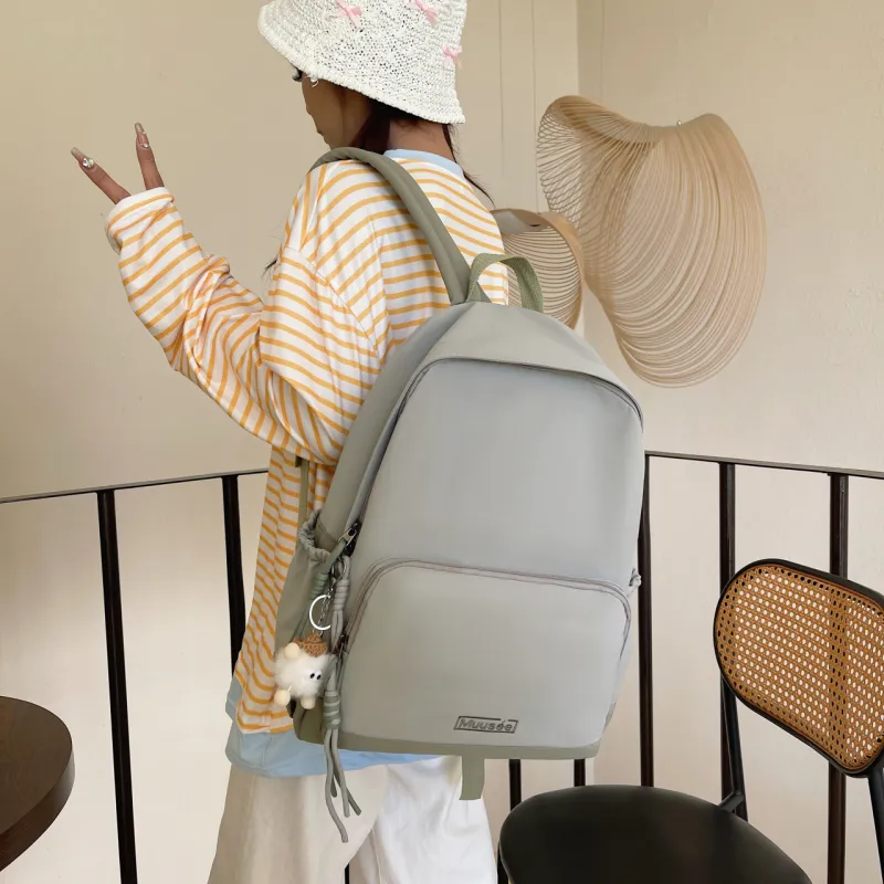 GEERDUN Nylon Backpack Regular Unisex Black, Violet, Khaki, Chocolate, Army Green-18