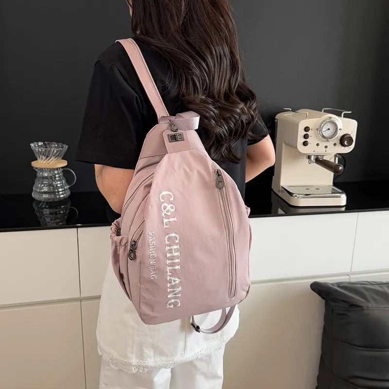 GEERDUN Nylon Fabric Backpack Unisex Dark Green, Black, Pink, Khaki, Light Green-13