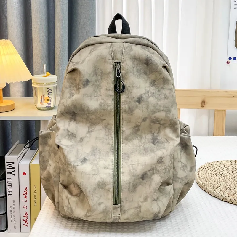 GEERDUN Nylon Backpack Unisex Ecru/Black/Burgundy/Khaki-7