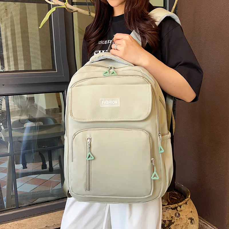 GEERDUN Nylon Fabric Backpack Unisex Multicolor-12