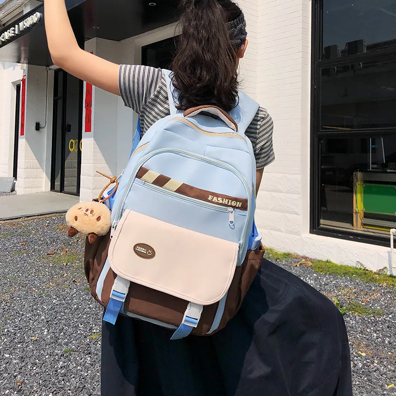 GEERDUN Nylon Backpack Unisex Black/Green/Blue/Pink-10