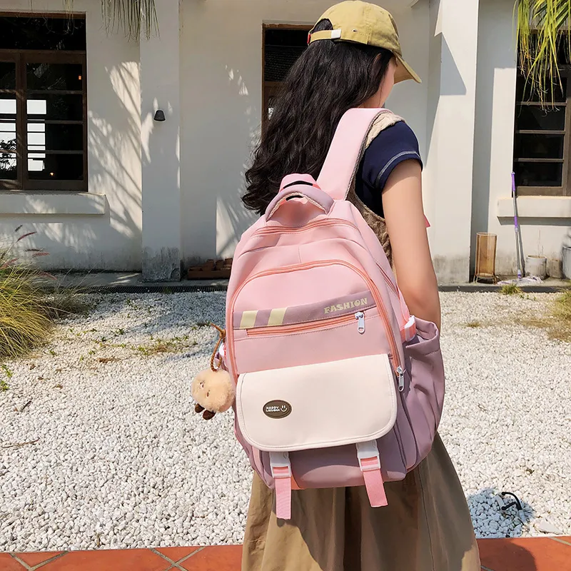GEERDUN Nylon Backpack Unisex Black/Green/Blue/Pink-14