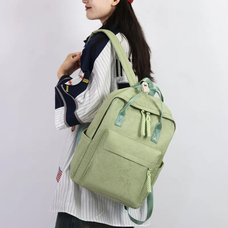 GEERDUN Oxford Backpack Unisex Black/White/Pink/Purple/Green-10