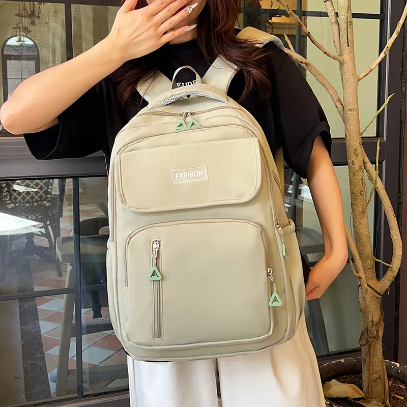 GEERDUN Nylon Fabric Backpack Unisex Multicolor-11