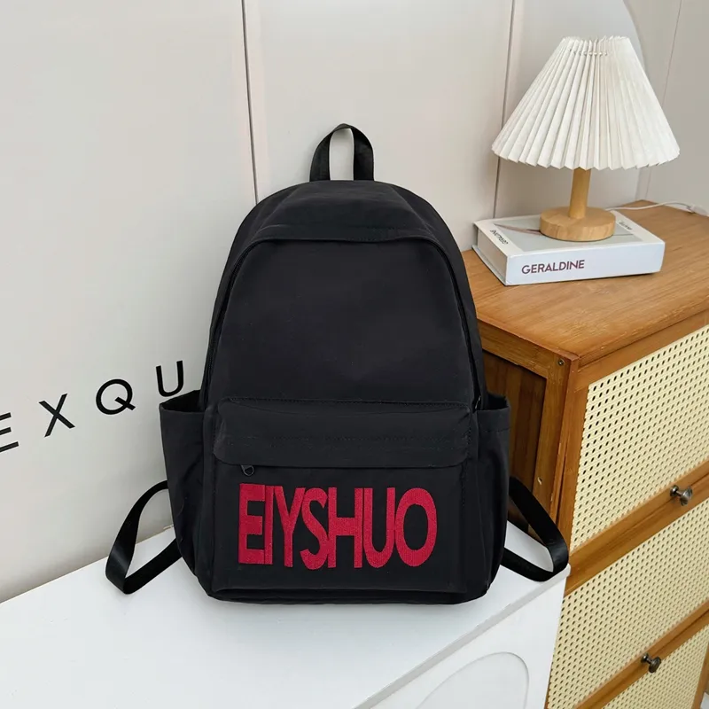 GEERDUN Nylon Backpack Unisex Ivory/Black/Lotus Color/Burgundy/Khaki-4