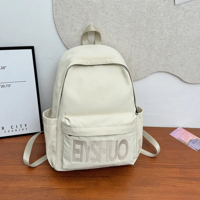 GEERDUN Nylon Backpack Unisex Ivory/Black/Lotus Color/Burgundy/Khaki-2