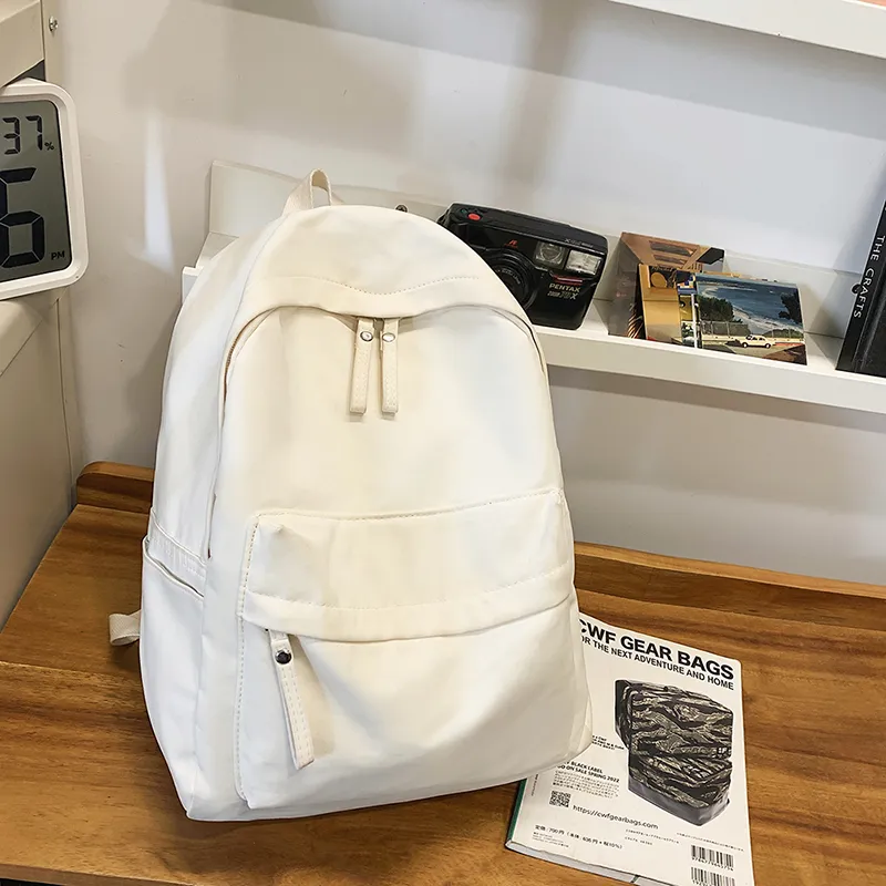 GEERDUN Nylon Backpack Unisex White/Black/Burgundy/Khaki/Green-1