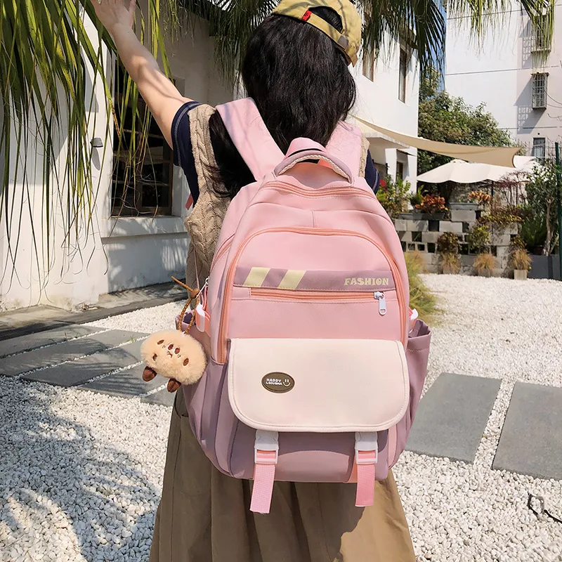 GEERDUN Nylon Backpack Unisex Black/Green/Blue/Pink-12