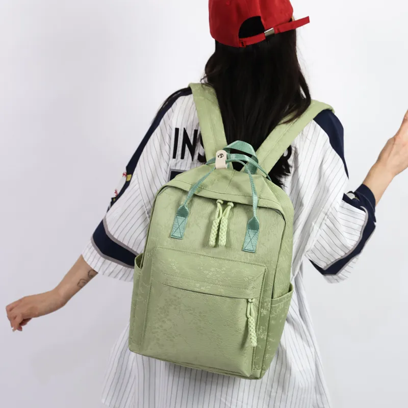 GEERDUN Oxford Backpack Unisex Black/White/Pink/Purple/Green-11