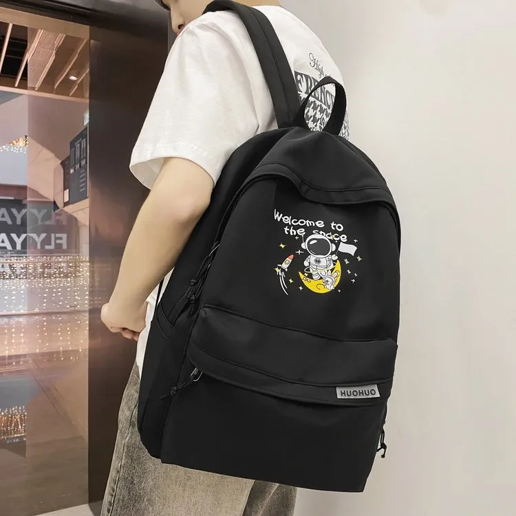 GEERDUN Nylon Backpack Unisex Black/White/Red/Blue-1