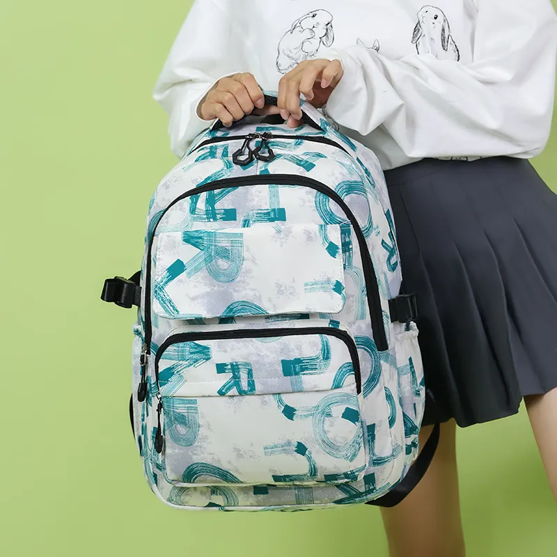 GEERDUN Nylon Backpack Unisex Gray/Black/Coffee/Blue-8