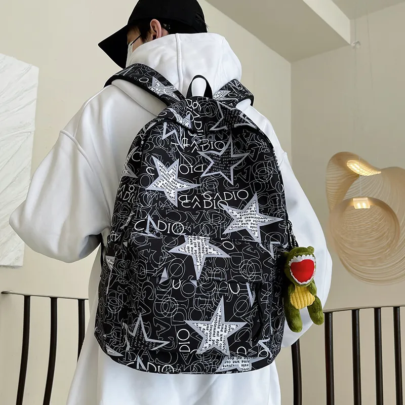 GEERDUN Nylon Backpack Unisex Black Gray/Black Green/Black Blue/Black Yellow/White/Khaki-5