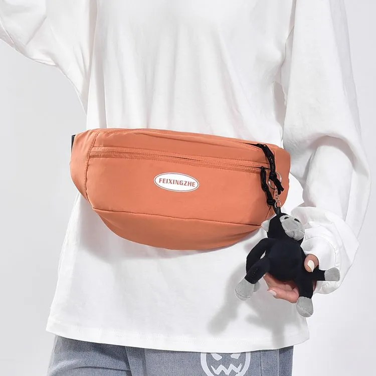 GEERDUN Nylon Sling Bag, Crossbody Bag, Fanny Pack Regular Unisex Black/Gray/Orange Red/White/Black White-7