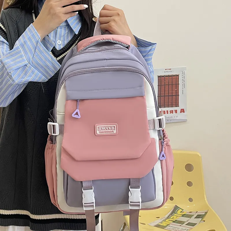 GEERDUN Nylon Backpack Unisex Black/Khaki/Green/Blue/Pink-14