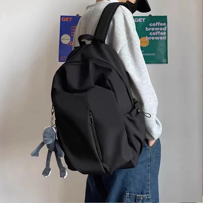 GEERDUN Durable Fabric Backpack Regular Unisex Black/Red/White/Gray-2