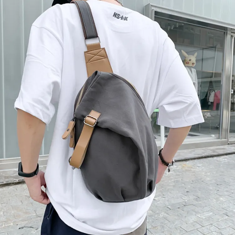 GEERDUN Oxford Crossbody Bag, Shoulder Bag, Sling Bag Regular Unisex White/Black/Dark Gray-9